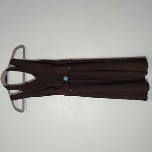 Brown Turquoise Beaded Midi Dress Size 2X Y2K Fairy Gypsy Grunge 90s Indie‎